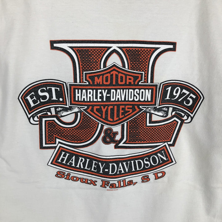 00'S Harley-Davidson Motorcycle Bike T-shirt Made in USA Men's L size cotton white type Vintage Second Hand