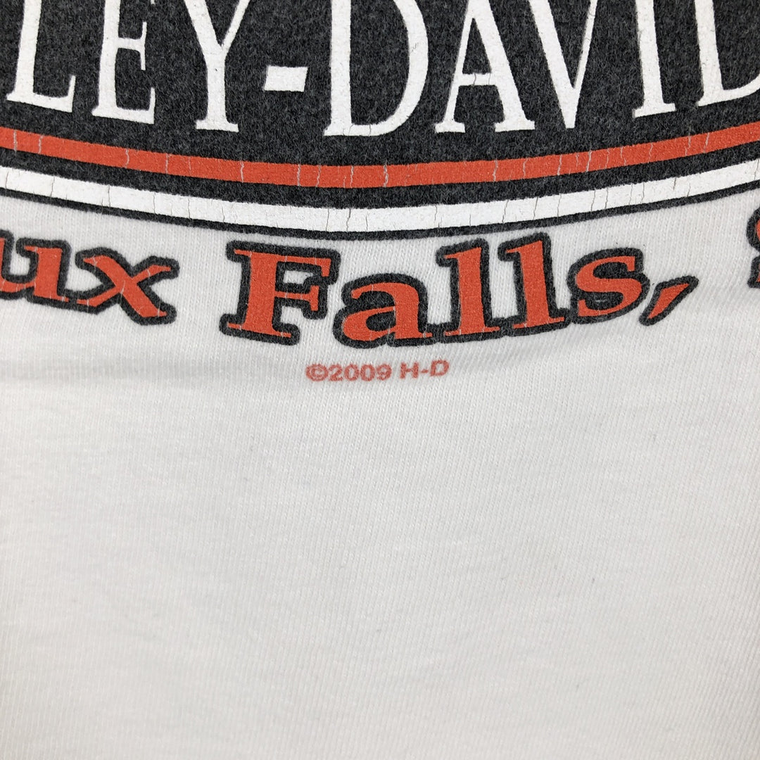 00'S Harley-Davidson Motorcycle Bike T-shirt Made in USA Men's L size cotton white type Vintage Second Hand