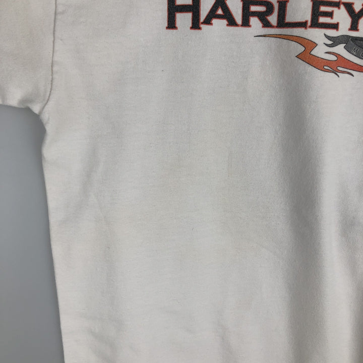 00'S Harley-Davidson Motorcycle Bike T-shirt Made in USA Men's L size cotton white type Vintage Second Hand