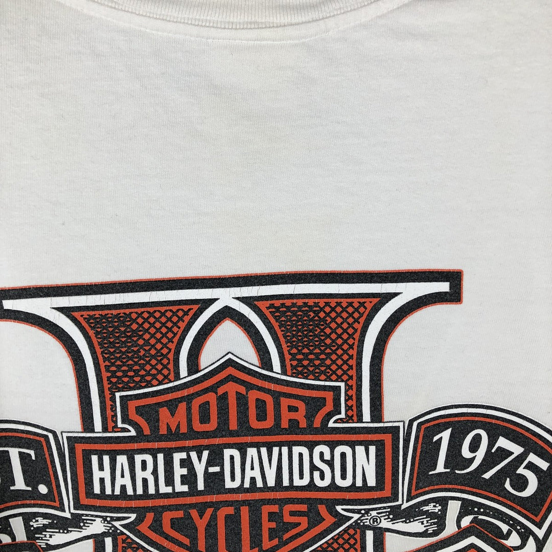 00'S Harley-Davidson Motorcycle Bike T-shirt Made in USA Men's L size cotton white type Vintage Second Hand