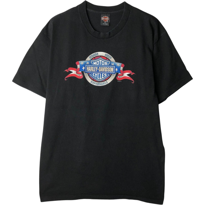 90'S Harley Davidson Stars and Stripes Motorcycle Bike T-Shirt Made in USA Men's XL Vintage cotton black type Vintage Second Hand
