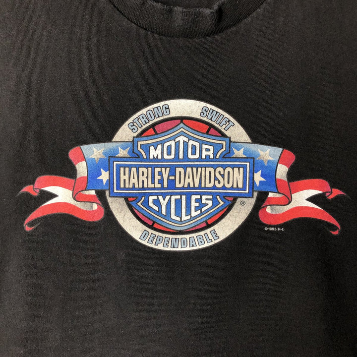 90'S Harley Davidson Stars and Stripes Motorcycle Bike T-Shirt Made in USA Men's XL Vintage cotton black type Vintage Second Hand
