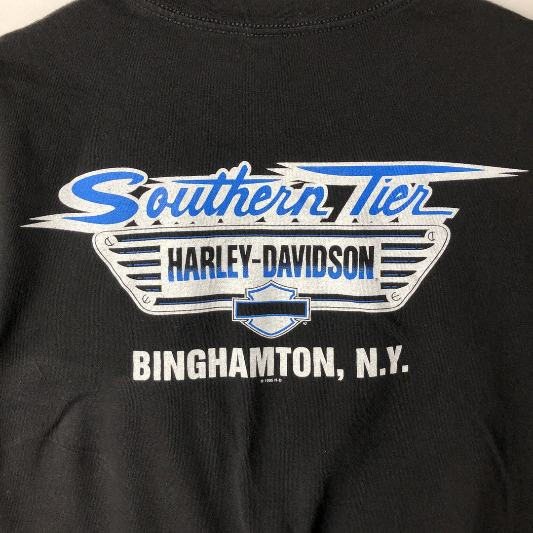 90'S Harley Davidson Stars and Stripes Motorcycle Bike T-Shirt Made in USA Men's XL Vintage cotton black type Vintage Second Hand
