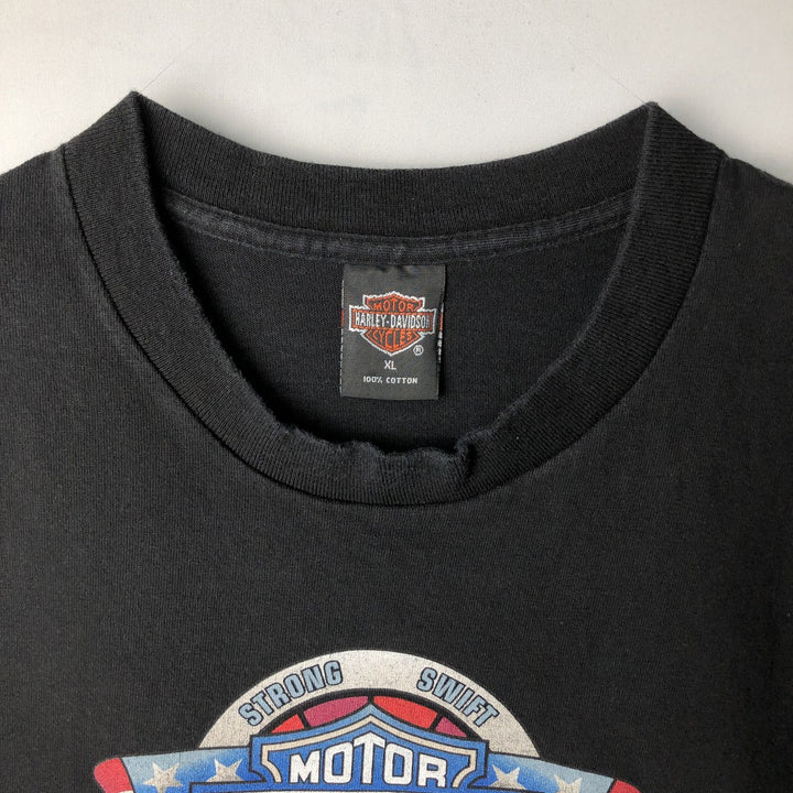 90'S Harley Davidson Stars and Stripes Motorcycle Bike T-Shirt Made in USA Men's XL Vintage cotton black type Vintage Second Hand