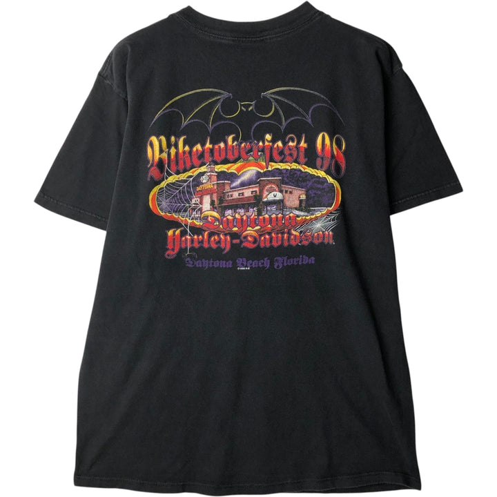 90'S Harley-Davidson Motorcycle Bike T-shirt Made in USA Men's L Vintage cotton black type Vintage Second Hand