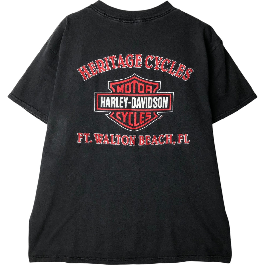 Harley-Davidson Motorcycle Bike T-shirt Made in USA Men's XL cotton black type Vintage Second Hand