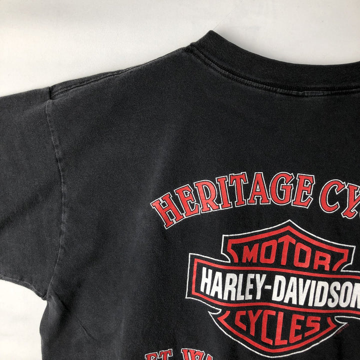 Harley-Davidson Motorcycle Bike T-shirt Made in USA Men's XL cotton black type Vintage Second Hand