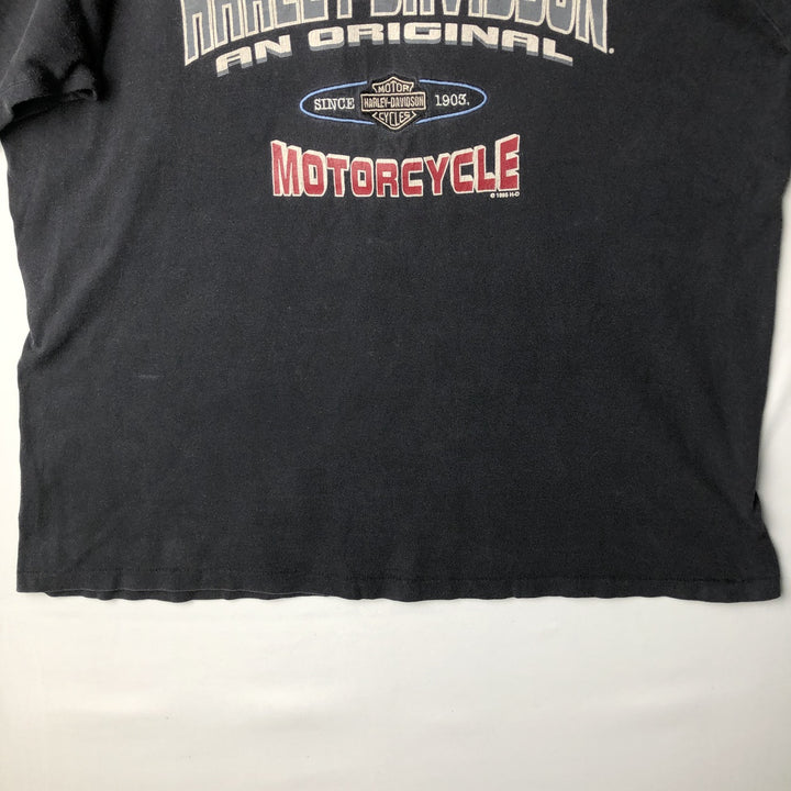 90'S Harley-Davidson Motorcycle Bike T-shirt Made in USA Men's XL Vintage cotton blue type Vintage Second Hand