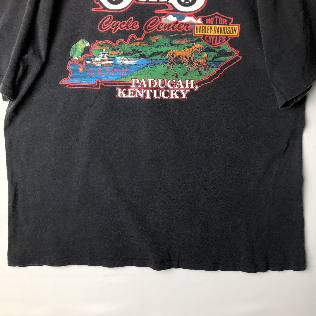 90'S Harley-Davidson Motorcycle Bike T-shirt Made in USA Men's XL Vintage cotton blue type Vintage Second Hand