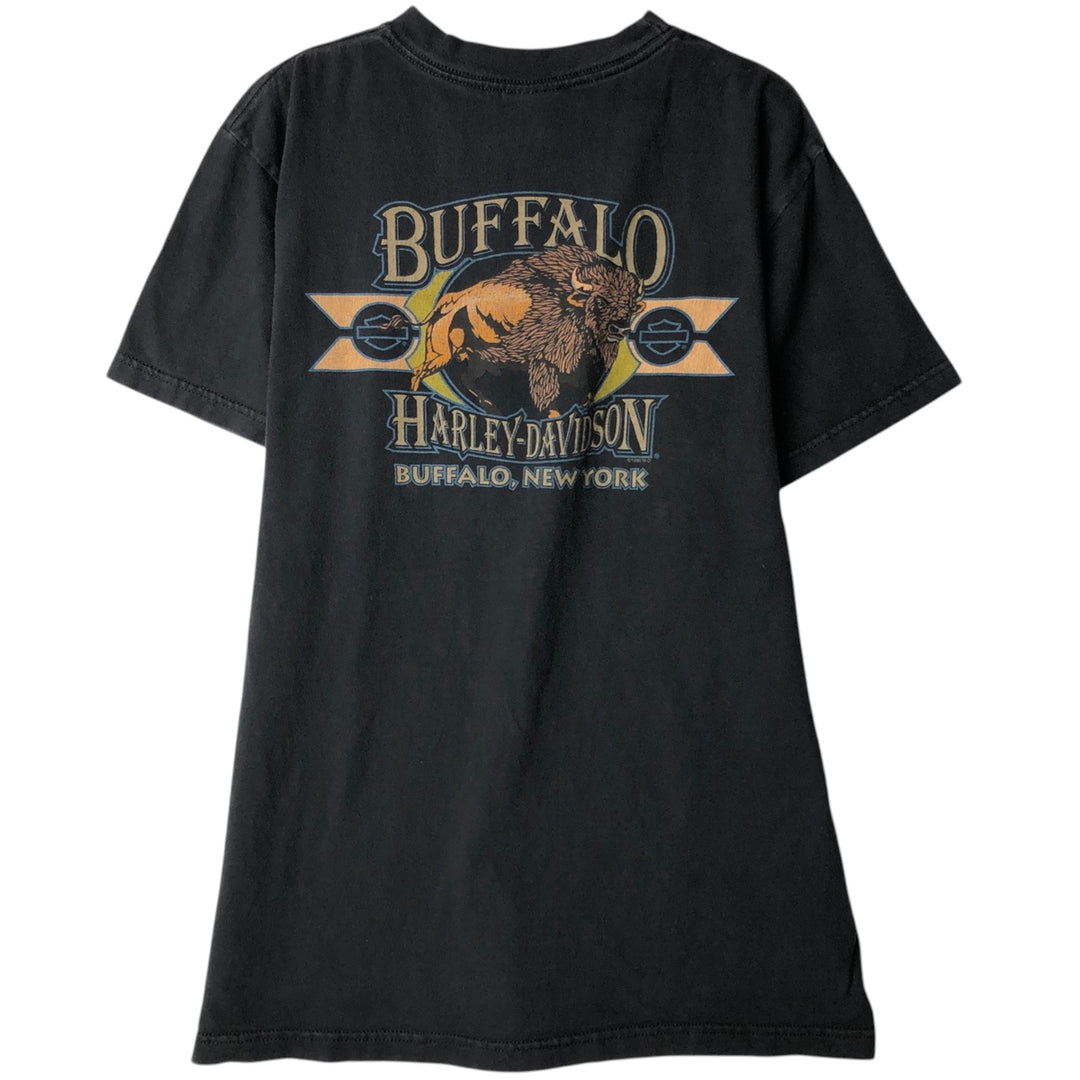 Harley-Davidson Wolf Pattern Motorcycle T-Shirt, Men's Size M (approx.) unclear black type Vintage Second Hand