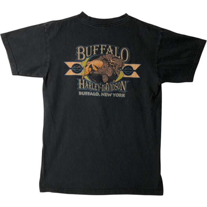 Harley-Davidson Wolf Pattern Motorcycle T-Shirt, Men's Size M (approx.) unclear black type Vintage Second Hand