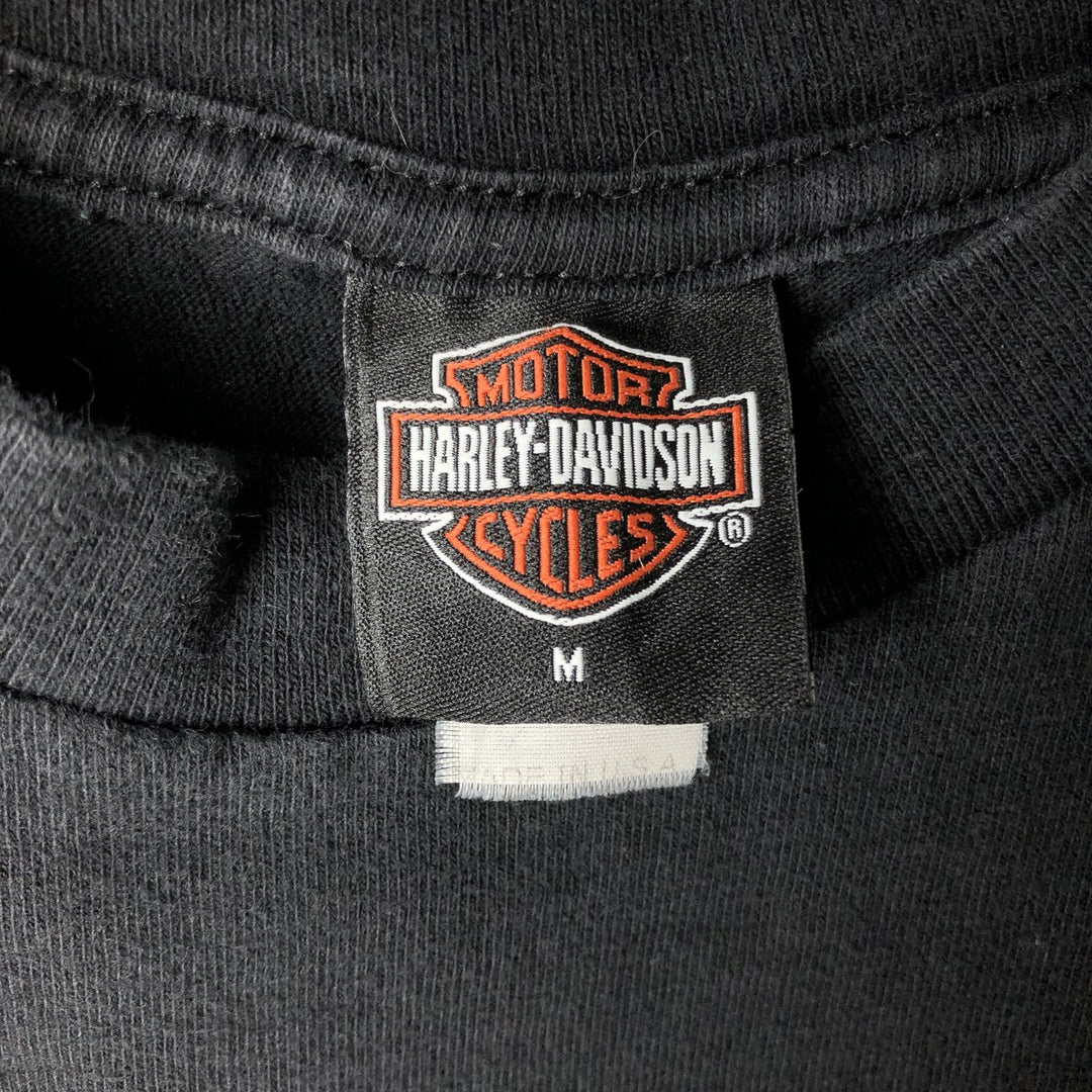Harley-Davidson Wolf Pattern Motorcycle T-Shirt, Men's Size M (approx.) unclear black type Vintage Second Hand