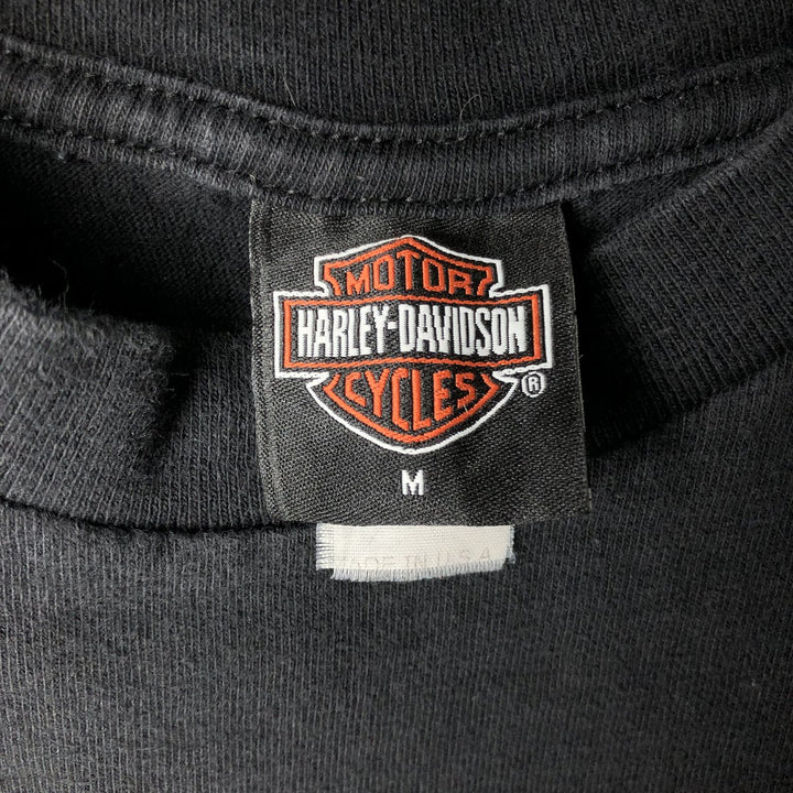 Harley-Davidson Wolf Pattern Motorcycle T-Shirt, Men's Size M (approx.) unclear black type Vintage Second Hand