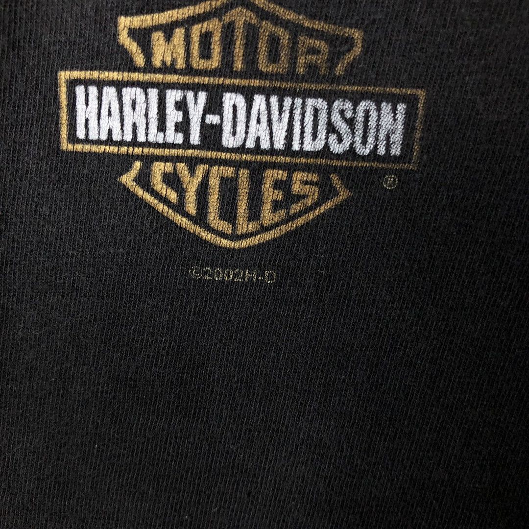 Harley-Davidson Wolf Pattern Motorcycle T-Shirt, Men's Size M (approx.) unclear black type Vintage Second Hand