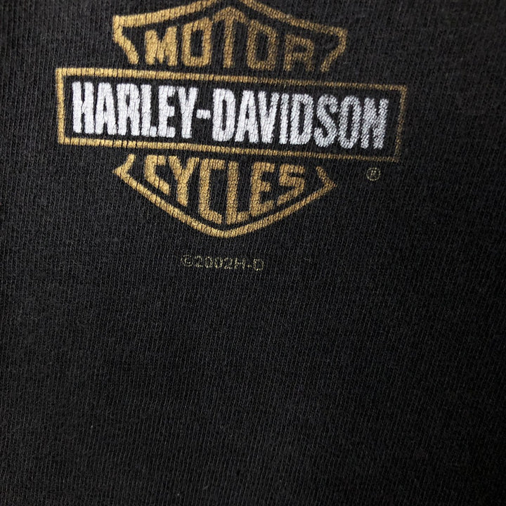 Harley-Davidson Wolf Pattern Motorcycle T-Shirt, Men's Size M (approx.) unclear black type Vintage Second Hand