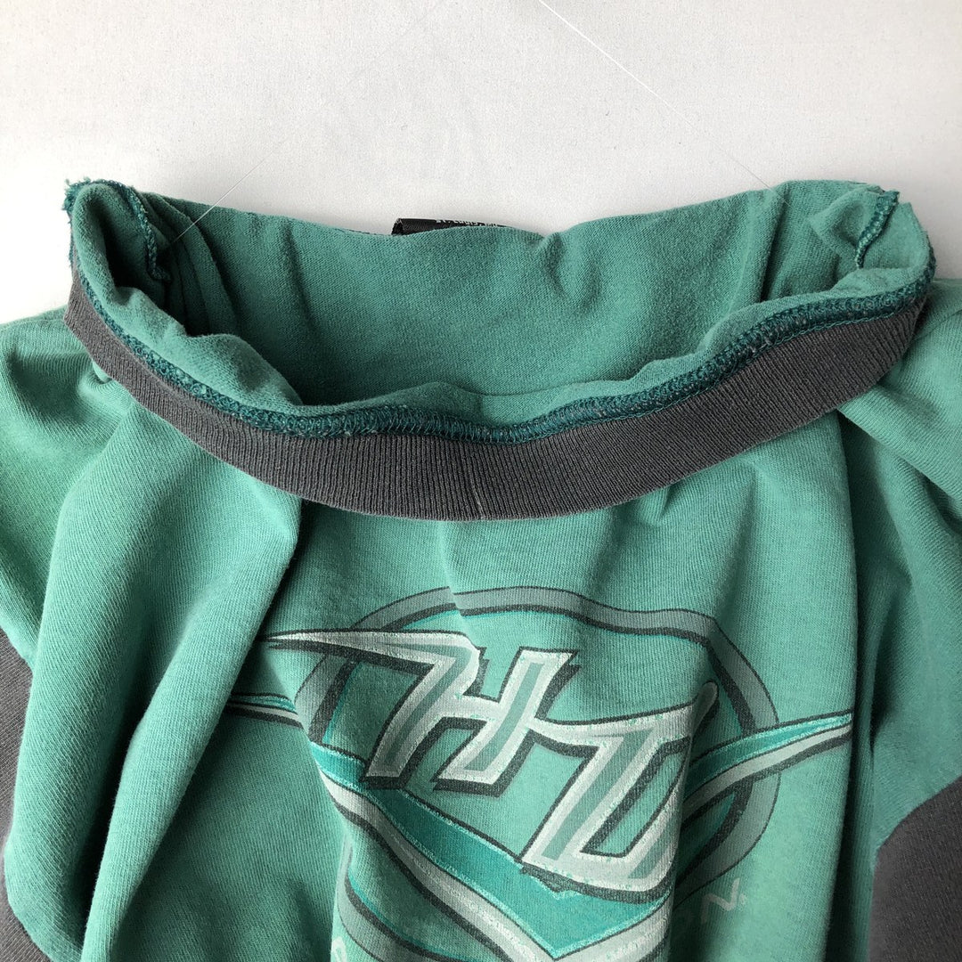 Harley-Davidson Motorcycle Bike T-shirt Made in USA Men's L size cotton green type Vintage Second Hand