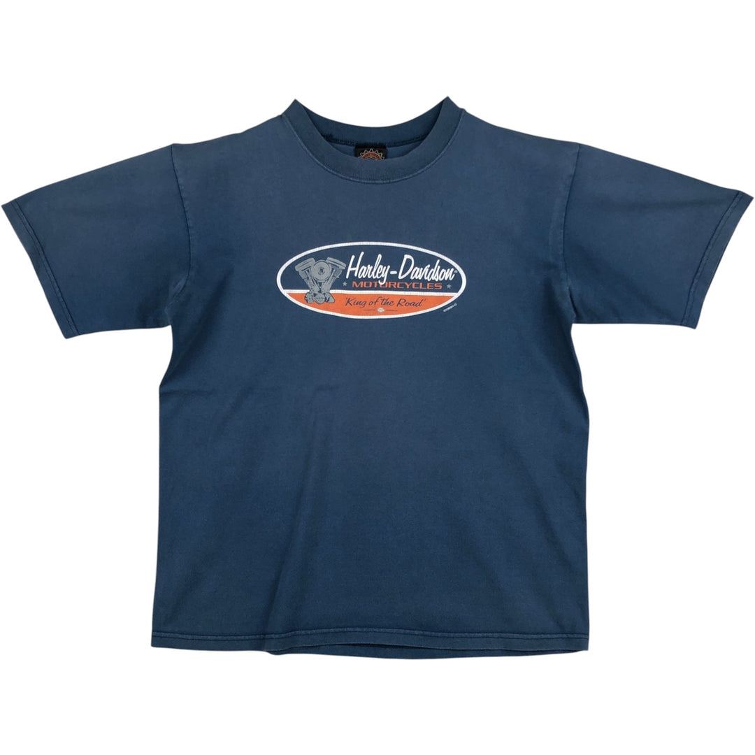 90'S Harley-Davidson Motorcycle Bike T-shirt Made in USA Men's L Vintage cotton blue type Vintage Second Hand