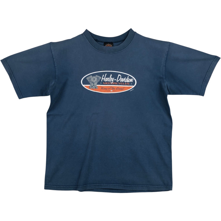 90'S Harley-Davidson Motorcycle Bike T-shirt Made in USA Men's L Vintage cotton blue type Vintage Second Hand