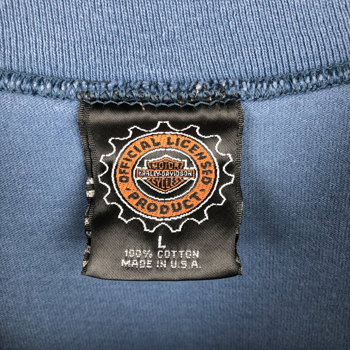90'S Harley-Davidson Motorcycle Bike T-shirt Made in USA Men's L Vintage cotton blue type Vintage Second Hand