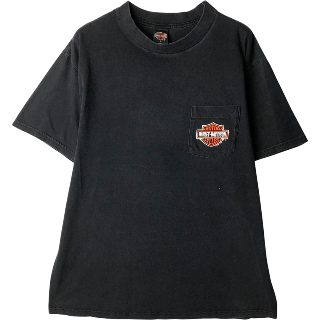 90'S Harley-Davidson Motorcycle Bike T-shirt Made in USA Men's XL Vintage cotton black type Vintage Second Hand