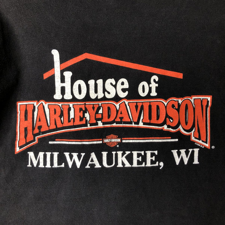 90'S Harley-Davidson Motorcycle Bike T-shirt Made in USA Men's XL Vintage cotton black type Vintage Second Hand