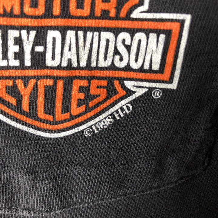 90'S Harley-Davidson Motorcycle Bike T-shirt Made in USA Men's XL Vintage cotton black type Vintage Second Hand