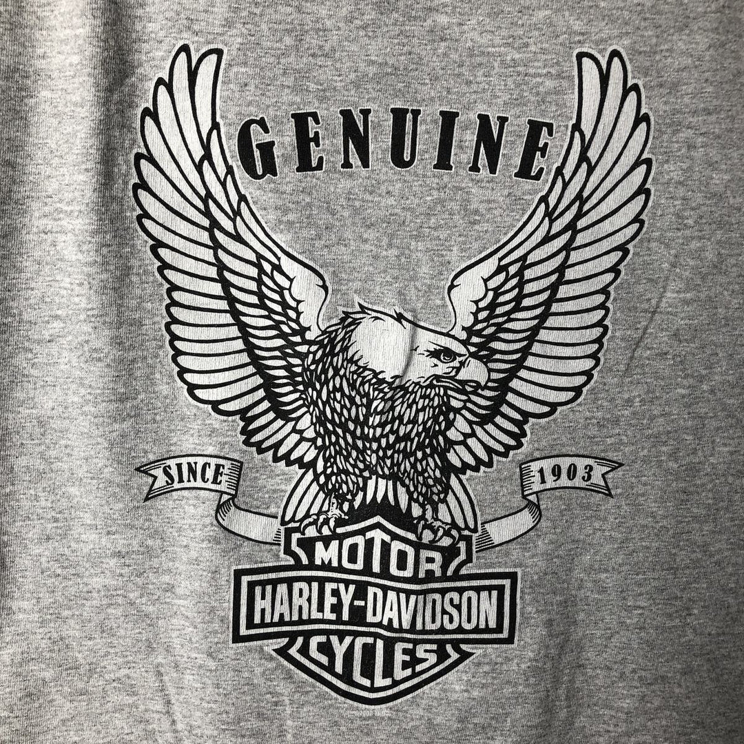 2000'S Harley-Davidson Eagle Pattern Sleeveless Motorcycle T-Shirt (Men's Size L) unclear gray type Vintage Second Hand