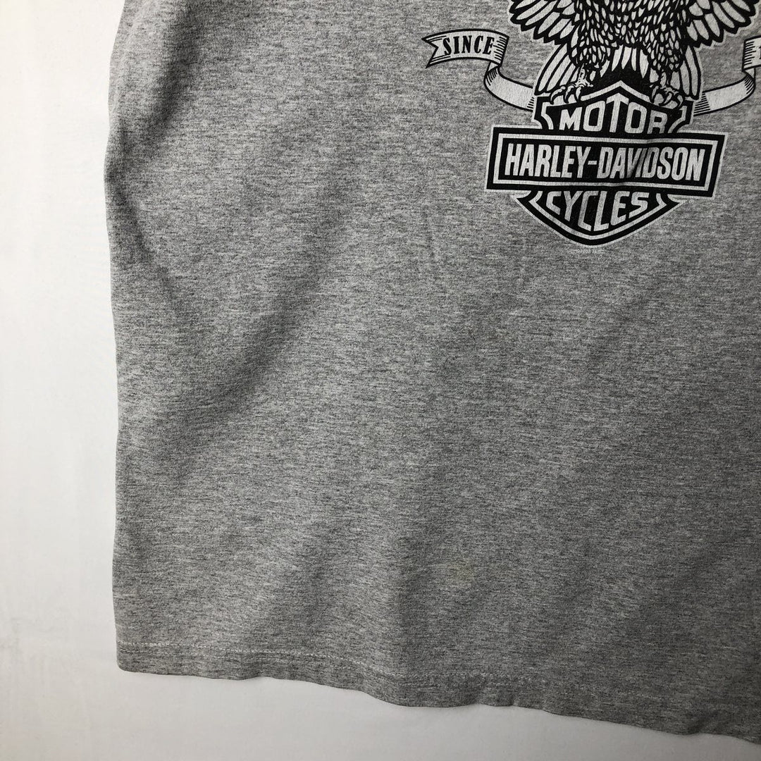 2000'S Harley-Davidson Eagle Pattern Sleeveless Motorcycle T-Shirt (Men's Size L) unclear gray type Vintage Second Hand
