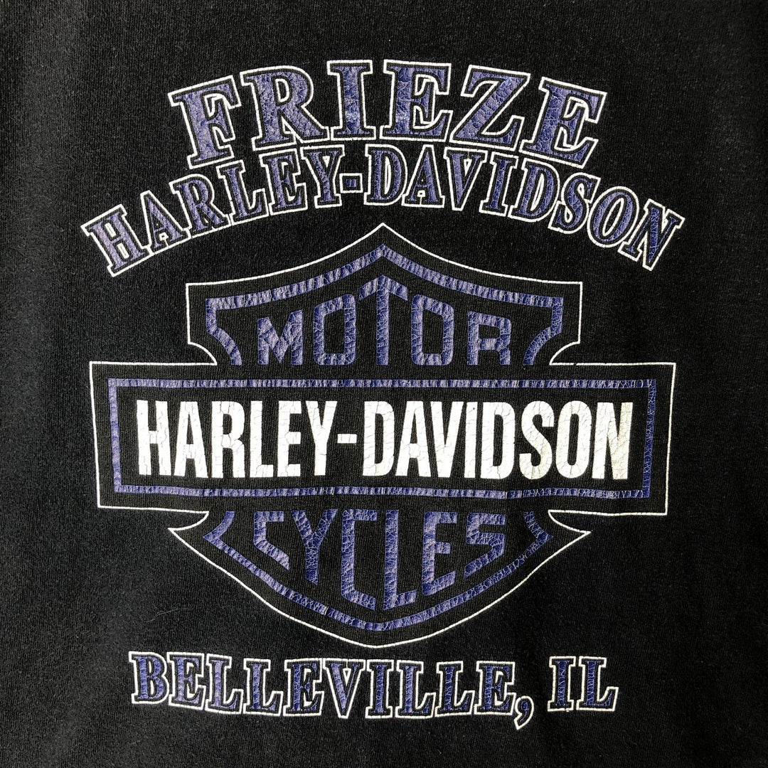 00'S Harley-Davidson Eagle Pattern Motorcycle Bike T-shirt Men's XL unclear black type Vintage Second Hand