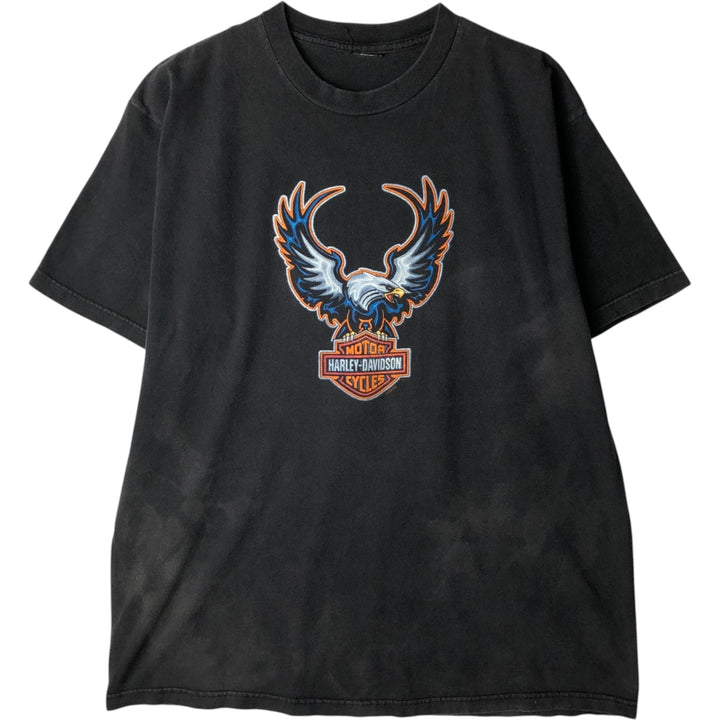 90'S Harley-Davidson Eagle Pattern Motorcycle T-Shirt, Men's Size L (approx.), Vintage unclear black type Vintage Second Hand