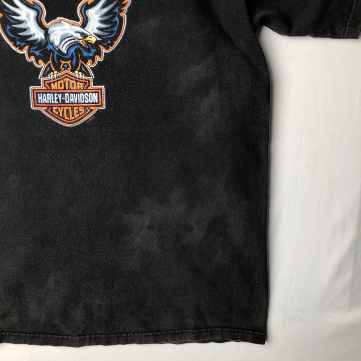 90'S Harley-Davidson Eagle Pattern Motorcycle T-Shirt, Men's Size L (approx.), Vintage unclear black type Vintage Second Hand