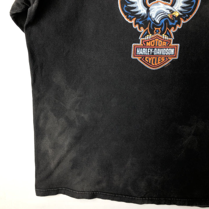 90'S Harley-Davidson Eagle Pattern Motorcycle T-Shirt, Men's Size L (approx.), Vintage unclear black type Vintage Second Hand