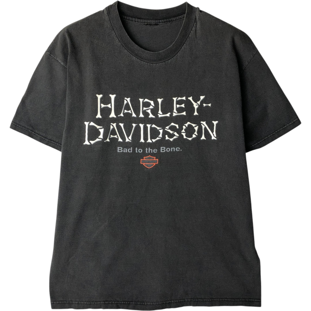 90'S Harley-Davidson Eagle Pattern/Stars and Stripes Motorcycle T-Shirt, Men's Size M (approx.), Vintage unclear Charcoal Vintage Second Hand