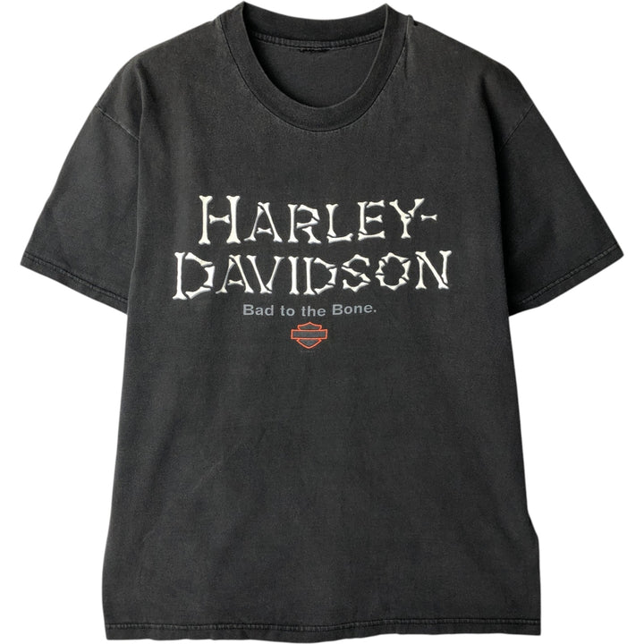 90'S Harley-Davidson Eagle Pattern/Stars and Stripes Motorcycle T-Shirt, Men's Size M (approx.), Vintage unclear Charcoal Vintage Second Hand