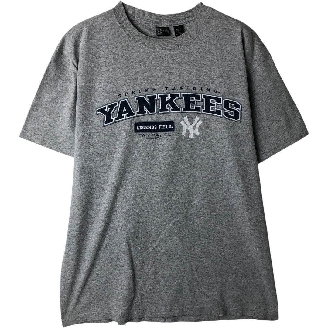 2000'S GEAR FOR SPORTS MLB NEW YORK YANKEES Sports Print T-Shirt, Men's Size L (approx.) cotton gray type Vintage Second Hand