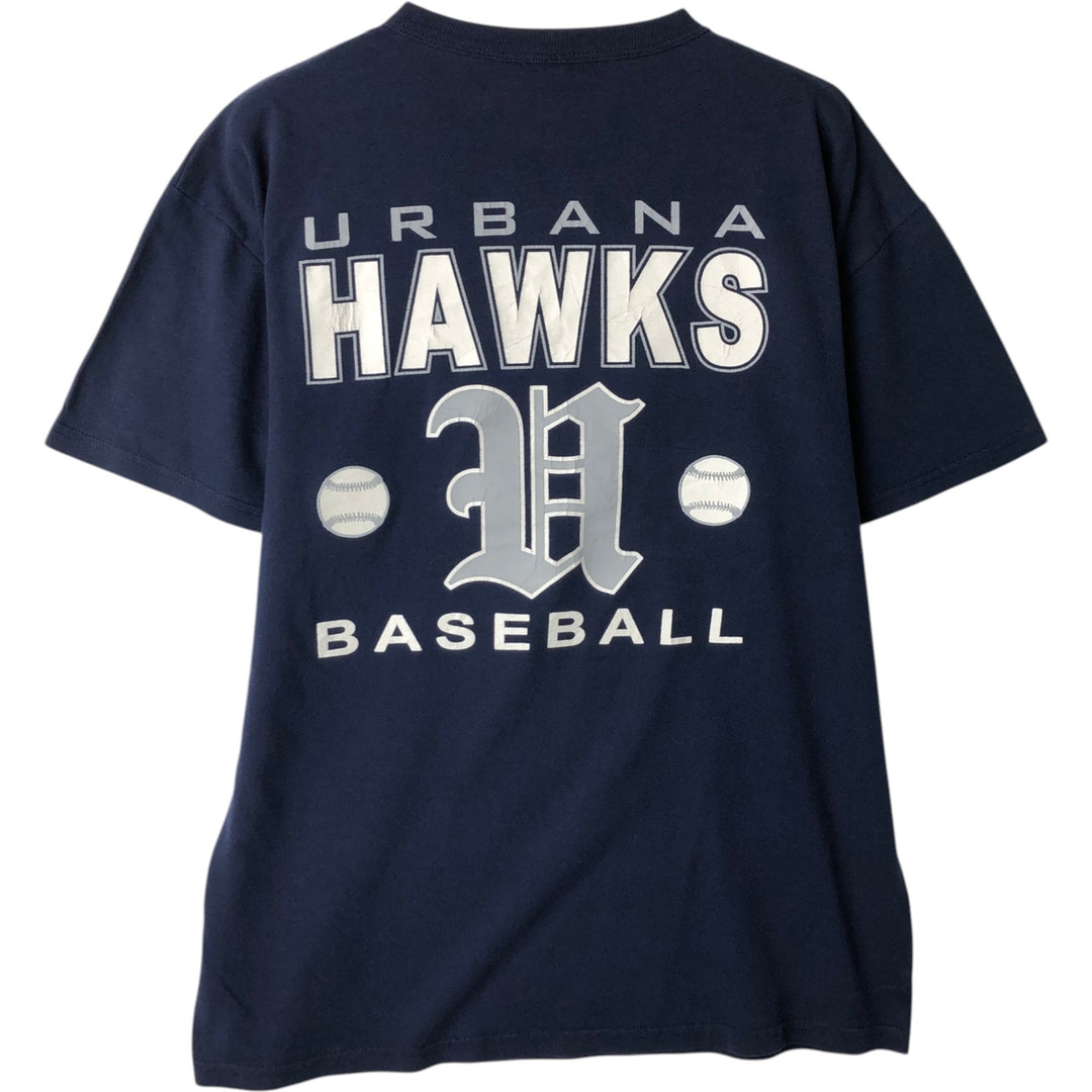 Russell NU BLEND Sport Print T-Shirt, Men's Size M (approx.) cotton navy blue type Vintage Second Hand