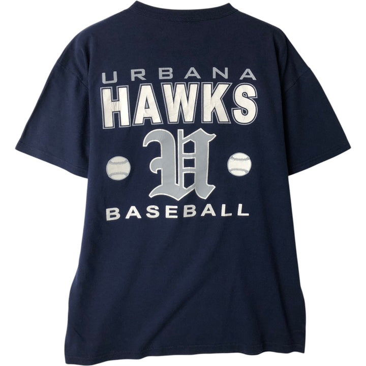 Russell NU BLEND Sport Print T-Shirt, Men's Size M (approx.) cotton navy blue type Vintage Second Hand