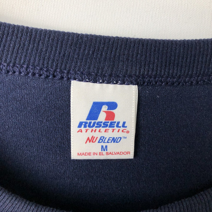 Russell NU BLEND Sport Print T-Shirt, Men's Size M (approx.) cotton navy blue type Vintage Second Hand
