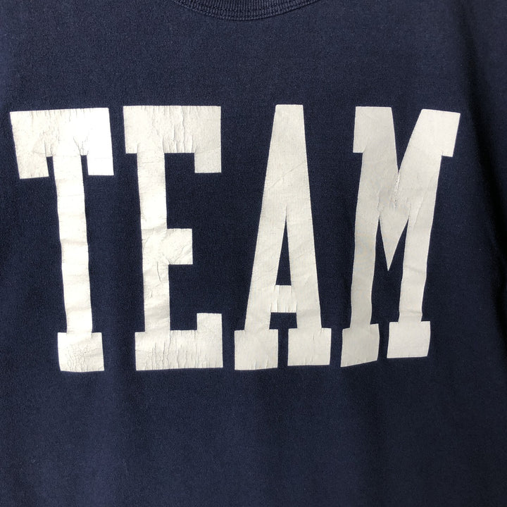 Russell NU BLEND Sport Print T-Shirt, Men's Size M (approx.) cotton navy blue type Vintage Second Hand