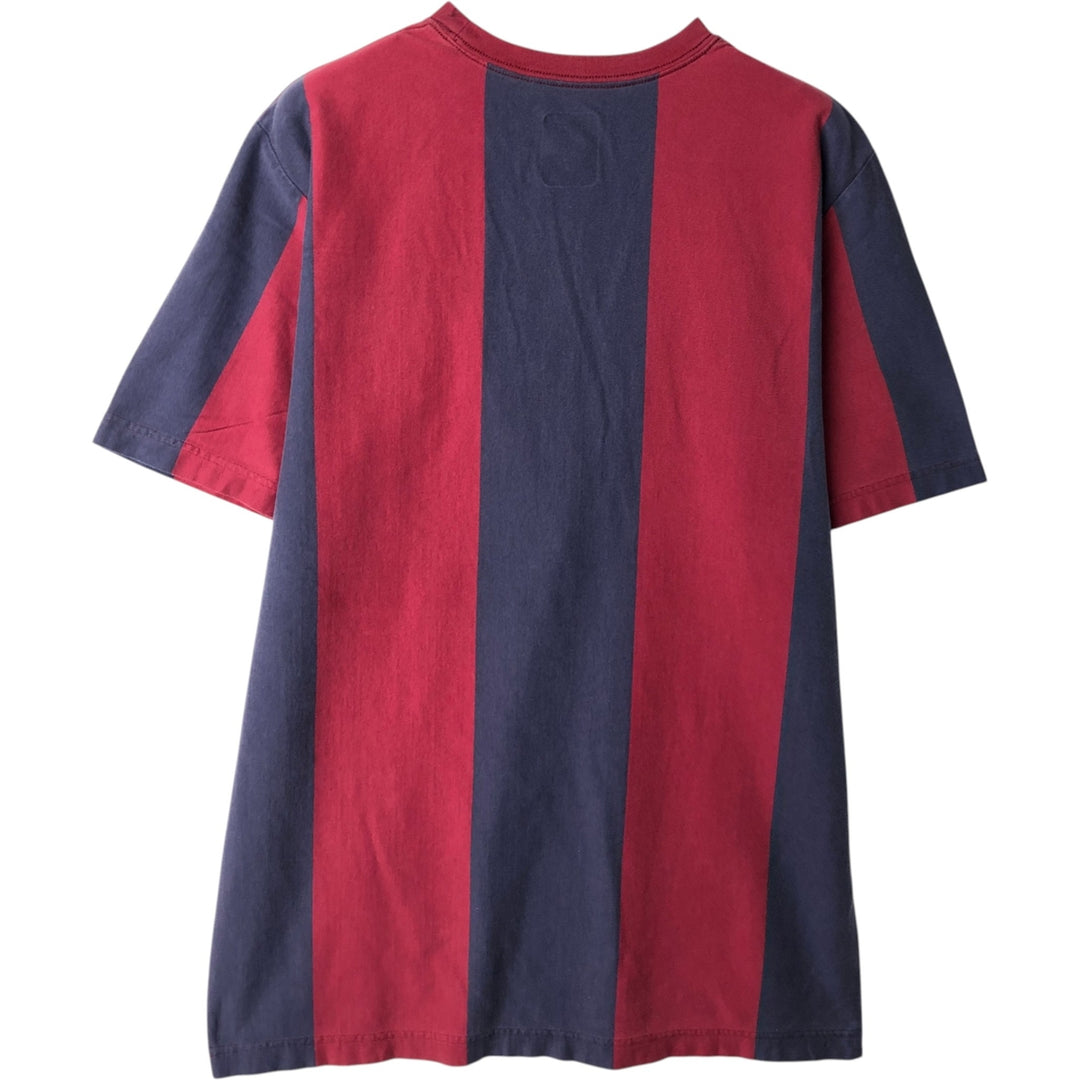 Nike LA LIGA FC BARCELONA Stripe Pattern Sports T-Shirt (Men's Size L) cotton Purple type blue-purple Vintage Second Hand