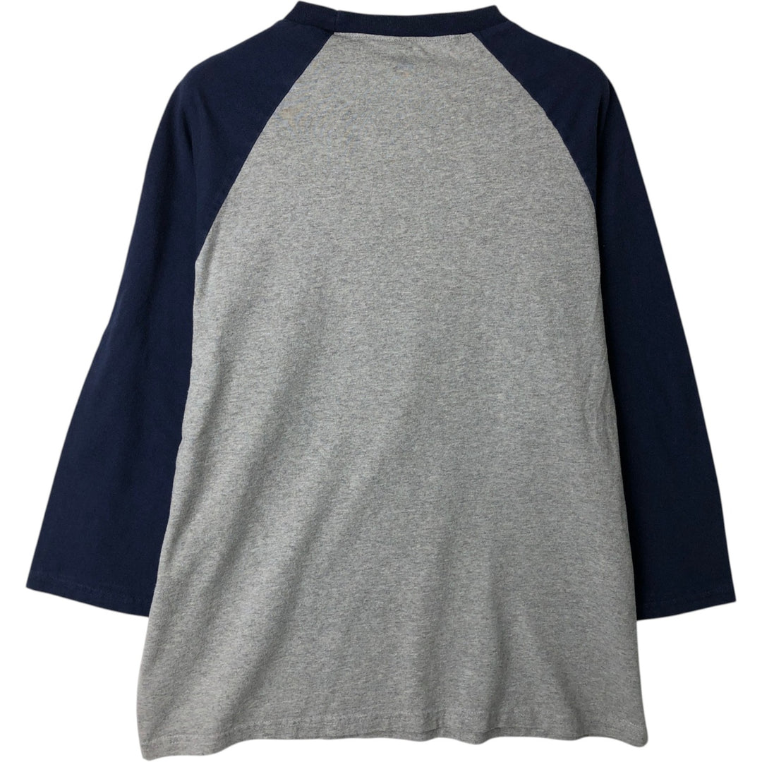 2000'S Majestic MLB Chicago Cubs Two-Tone 3/4 Sleeve Raglan T-Shirt, Men's Size L (approx.) cotton gray type Vintage Second Hand