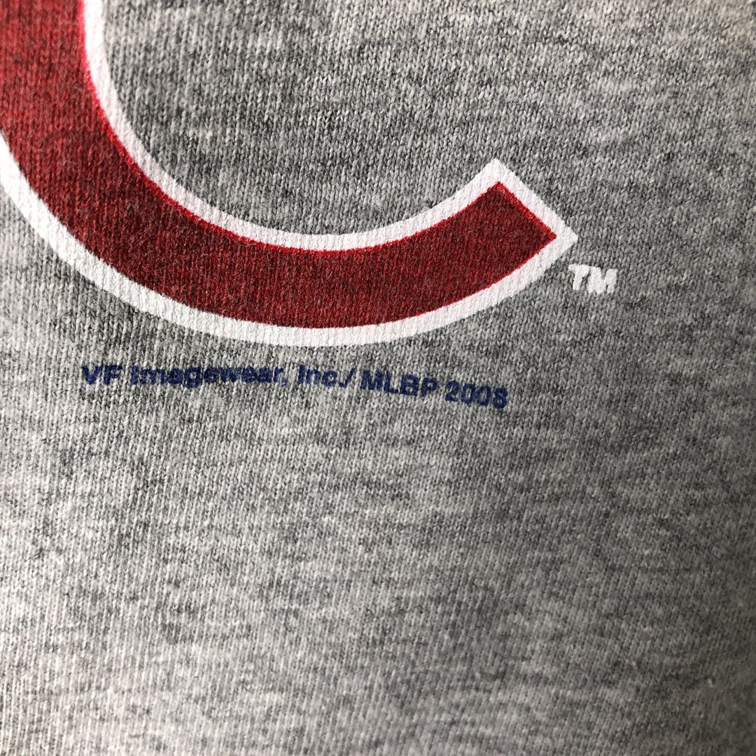 2000'S Majestic MLB Chicago Cubs Two-Tone 3/4 Sleeve Raglan T-Shirt, Men's Size L (approx.) cotton gray type Vintage Second Hand