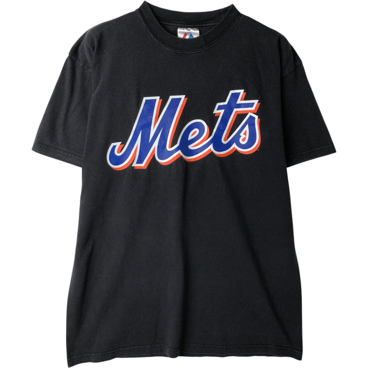 2000'S Majestic MLB New York Mets sports print T-shirt, men's size XL (approx.) cotton black type Vintage Second Hand