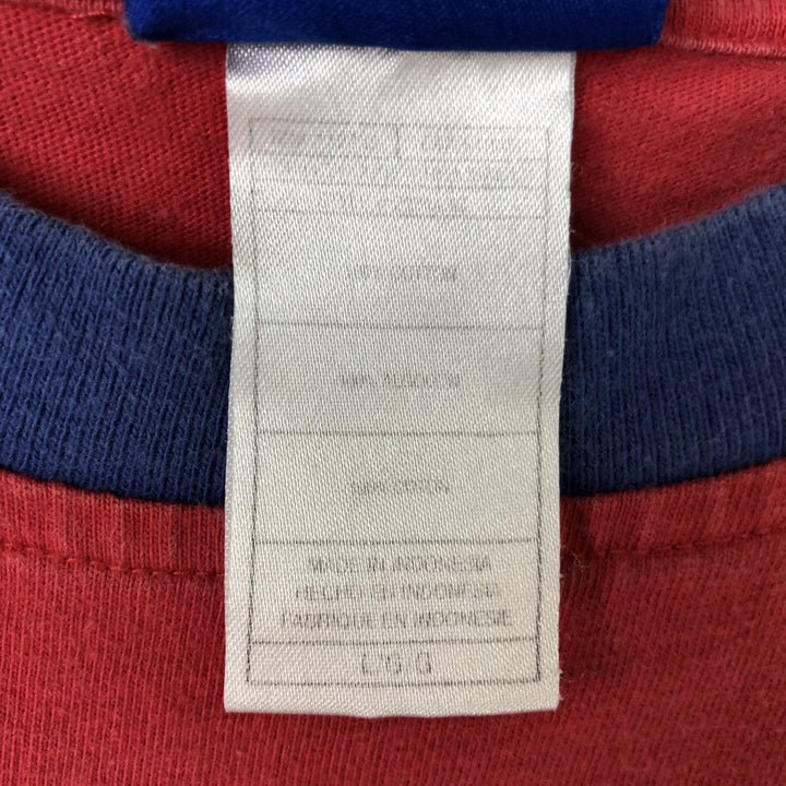 Reebok NFL New York Giants Two-Tone Logo Print T-Shirt (Men's Size L) cotton red type Vintage Second Hand