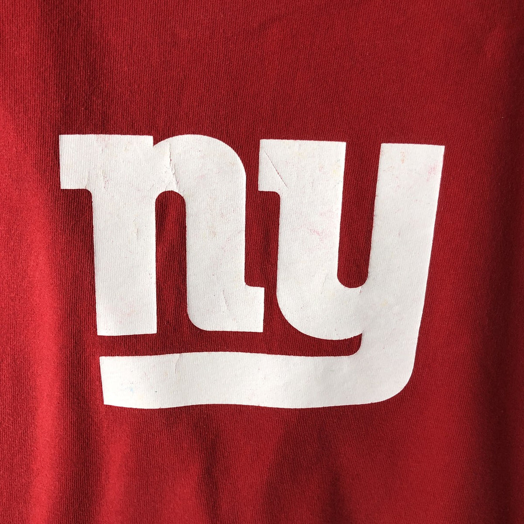 Reebok NFL New York Giants Two-Tone Logo Print T-Shirt (Men's Size L) cotton red type Vintage Second Hand