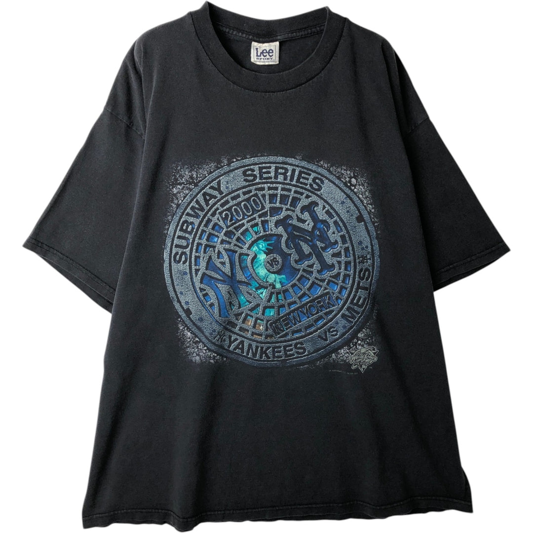 90s-00'S Lee SPORT SUBWAY SERIES sports print T-shirt, men's size XL (approx.) unclear black type Vintage Second Hand