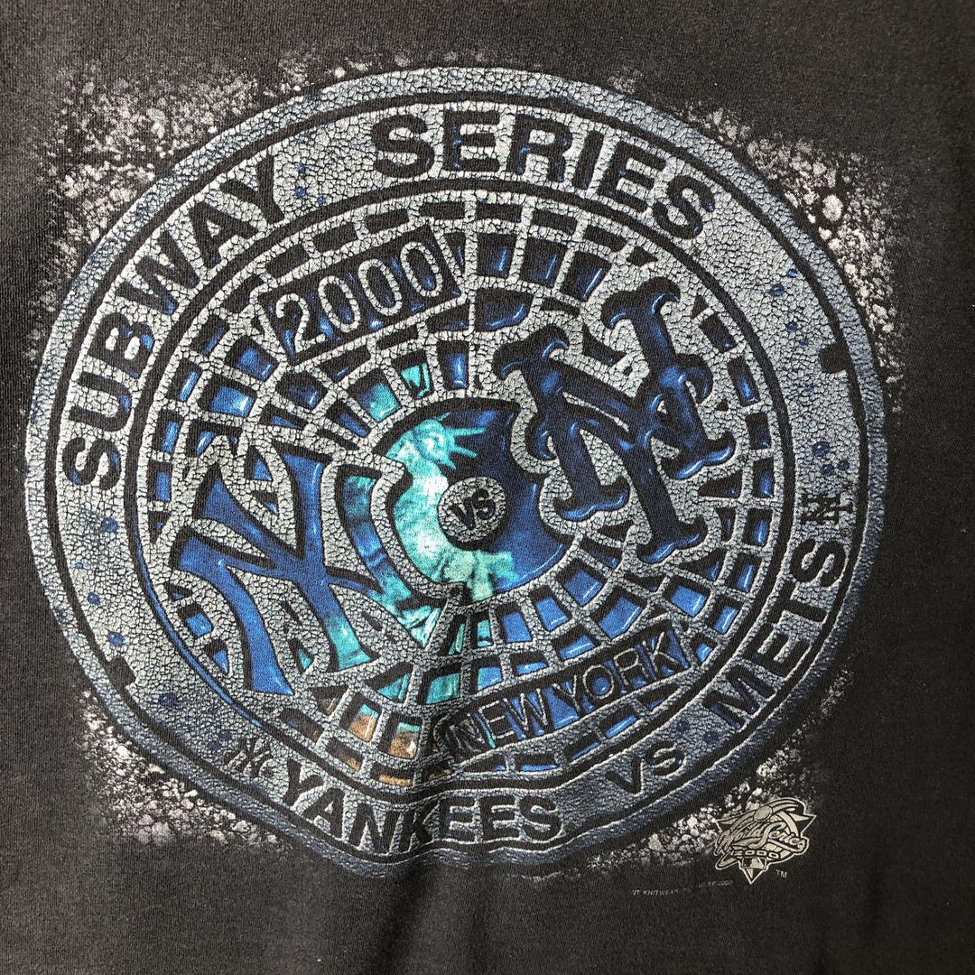 90s-00'S Lee SPORT SUBWAY SERIES sports print T-shirt, men's size XL (approx.) unclear black type Vintage Second Hand