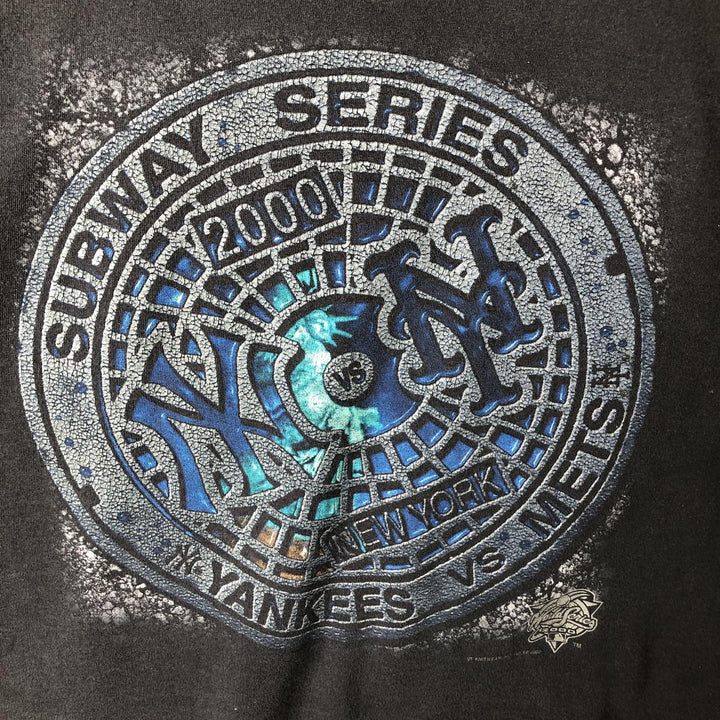 90s-00'S Lee SPORT SUBWAY SERIES sports print T-shirt, men's size XL (approx.) unclear black type Vintage Second Hand