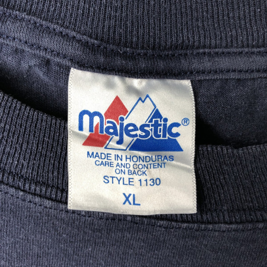 Majestic MLB New York Yankees Hideki Matsui Logo Print T-Shirt (Men's XL equivalent) cotton navy blue type Vintage Second Hand