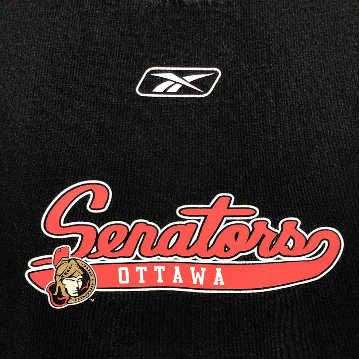 Reebok NHL OTTAWA SENATORS Sports Print T-Shirt, Men's XL (approx.) cotton black type Vintage Second Hand